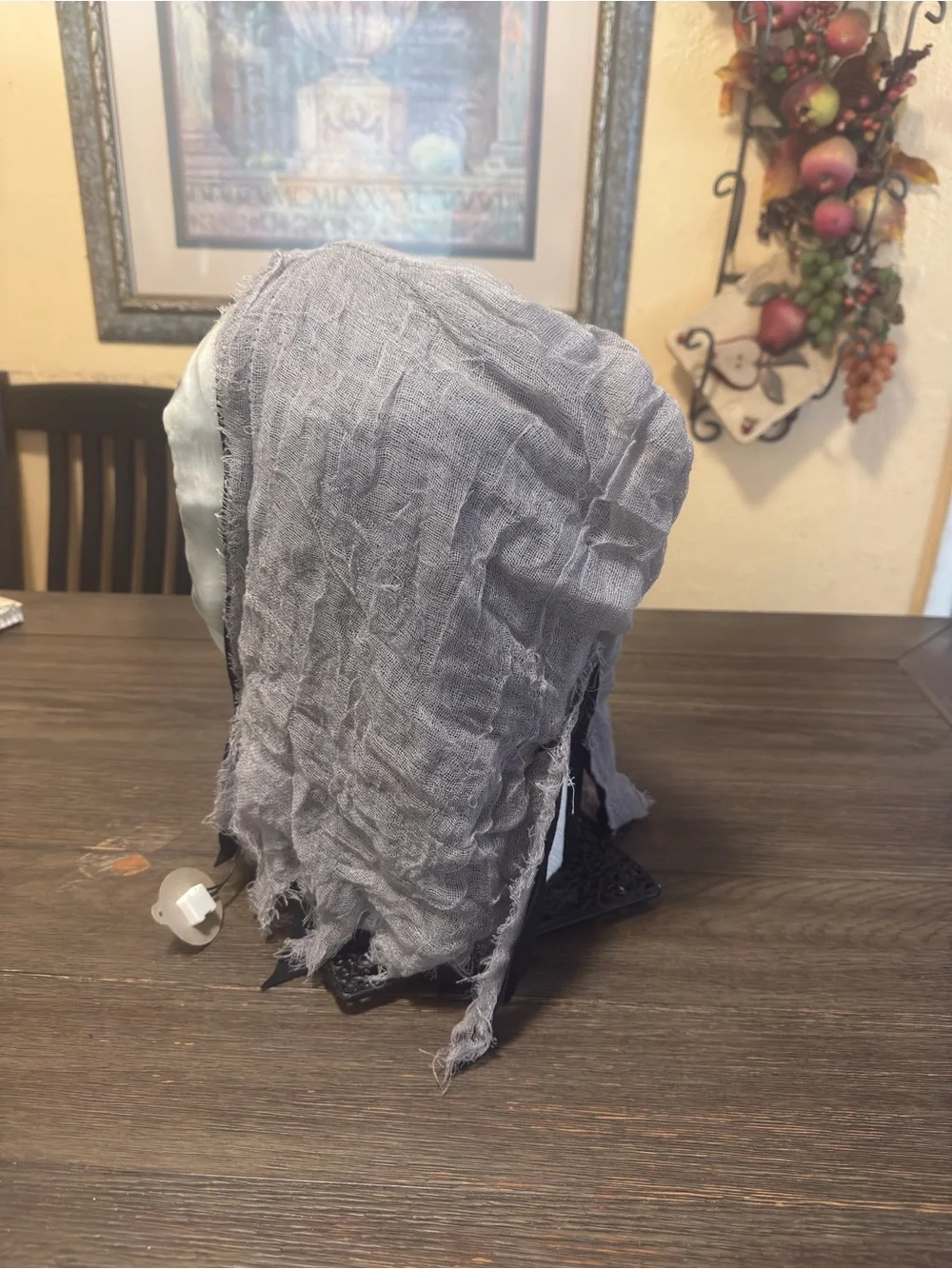 Target Black Hooded Skeleton Costume with Blue and Gray Accents